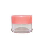 Pomadera Estireno 6g. Base Transparente Con Tapa Rosa