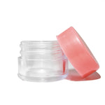 Pomadera Estireno 6g. Base Transparente Con Tapa Rosa